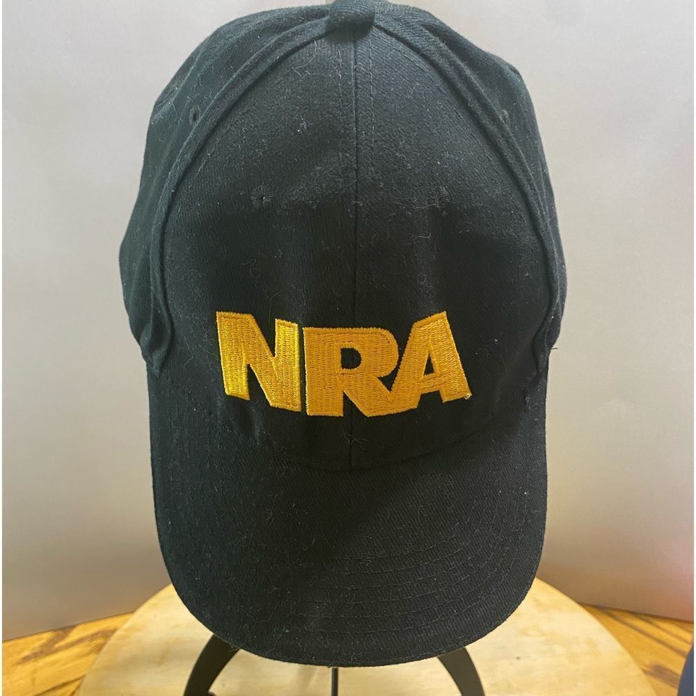 NRA Membership Adjustable Black Gold American Flag USA Freedom Hat Cap